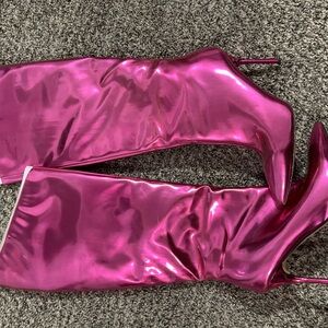 Cape Robbin Fuchsia Metallic Women's Dress